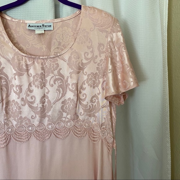 Vintage Pink Satin Dress - Picture 5 of 6